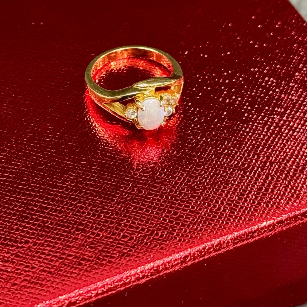 Solid White Opal Ring - image 4